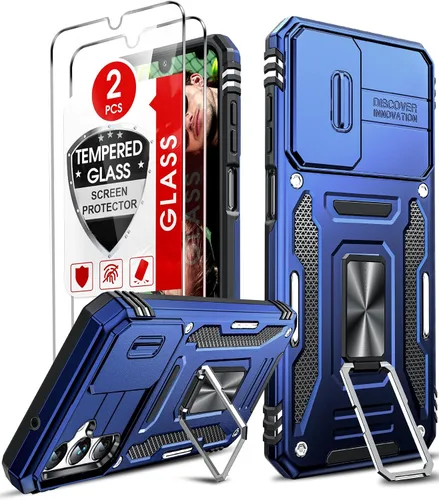 Miniatura 11 de LeYi Funda compatible para Samsung Galaxy A14-5G teléfono: Funda para Galaxy A14 con [2 unidades] Protectores de pantalla de vidrio templado