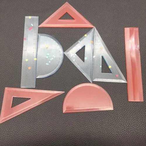 Miniatura 2 de Plantillas para tartas, 4 moldes de regla de resina de silicona, triangular, cuadrados, de cristal, epoxi, para manualidades, manualidades, jabón
