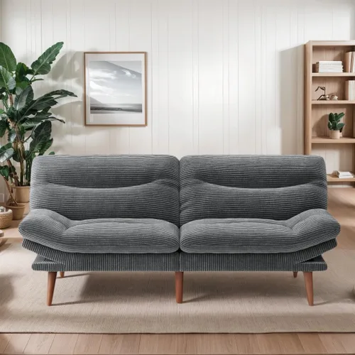 Miniatura 15 de Sofá cama futón de 75 pulgadas, futón 3 en 1 con respaldo y reposabrazos ajustables, sofá cama convertible pequeño plegable con cojín extraíble