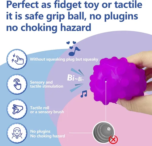 Miniatura 4 de Juego de bolas múltiples texturizadas para bebé, 6 piezas coloridas y brillantes para niños, bolas sensoriales para masaje, bola suave, 6 a 12