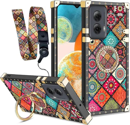 Miniatura 16 de nancheng Funda para Motorola Moto One 5G Ace/One 5G UW Ace Luxury Colorful Love Heart Bee Design Gold Electroplated Phone Cover with 360° Diamond