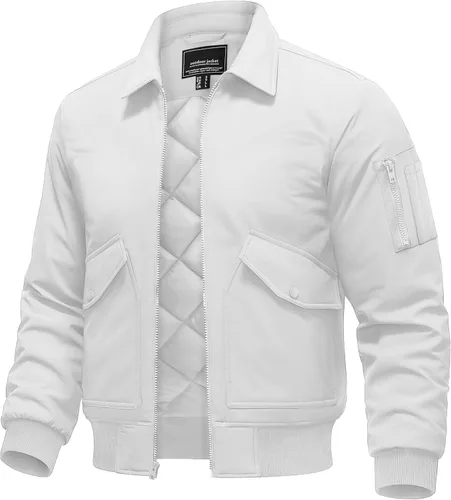 Miniatura 9 de TACVASEN - Chaqueta bomber para hombre, gruesa, acolchada, con cremallera, repelente al agua, rompevientos, cálida, de invierno, con 6 bolsillos