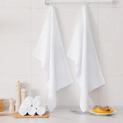 Miniatura 470 de Kitinjoy - Paños de cocina de 100 % algodón, tela de tejido gofrado, paño de limpieza ultrasuave, absorbente y de secado rápido. Beige