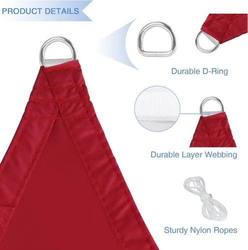 Miniatura 4 de E&K Sunrise - Toldo impermeable de 10 x 13 pies, color rojo, rectangular, con bloqueo UV, duradero, perfecto para toldo, jardín al aire libre