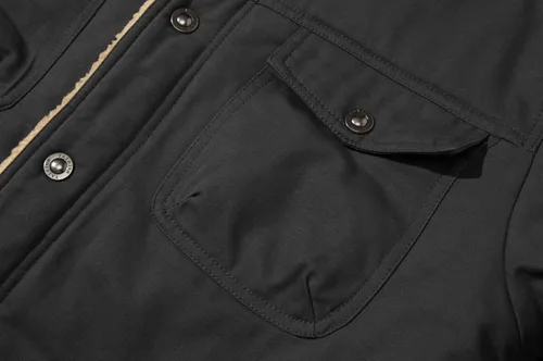 Miniatura 5 de CRYSULLY Chaqueta tipo cargo de invierno para hombre, con cuello de piel, forro polar, abrigo militar de algodón cálido