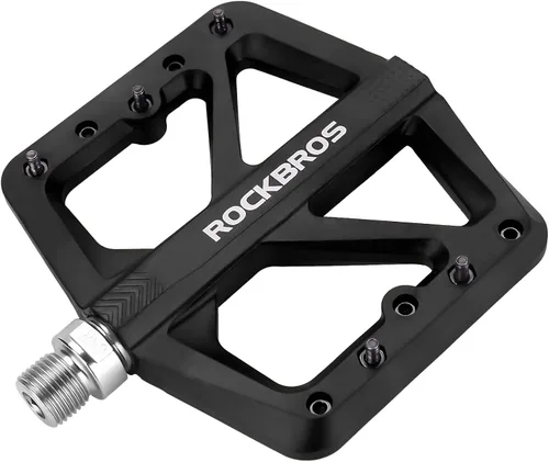ROCKBROS Pedales de bicicleta de montaña Pedales MTB Pedales ligeros de nailon compuesto Pedales planos de bicicleta 9/16 "DU Bearing Bike Pedales