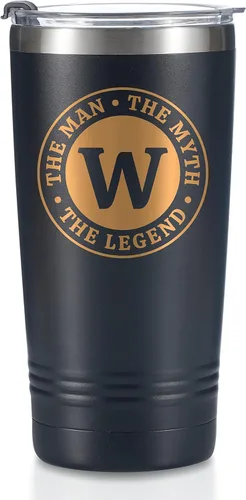 Miniatura 26 de Taza The Man the Myth the Legend con iniciales, vaso de viaje de acero inoxidable con monograma para hombres, divertida taza de café personalizada