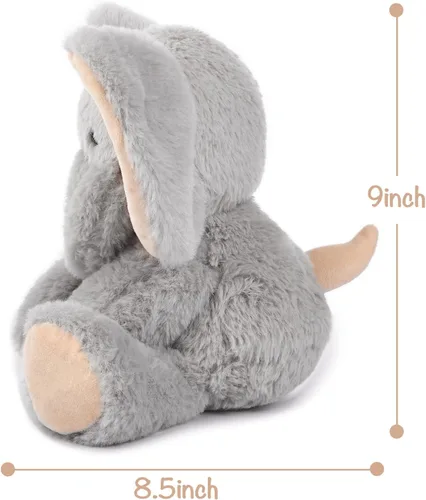 Miniatura 3 de TCBunny Peluche de elefante bebé para dormir, 11 pulgadas, niños, Aichie (gris)