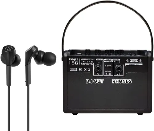 Miniatura 7 de Amplificador de guitarra acústica/eléctrica, amplificador Bluetooth portátil de 15 vatios para guitarra acústica/eléctrica con efecto reverberación