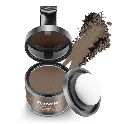 Miniatura 27 de Acomler Color de Cabello en Polvo de Sombra para Retoque Instantáneo de Raíces, Cobertura de Raíces, Marrón Oscuro para Cabello Ralo, Cobertura