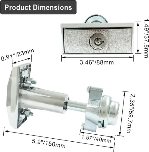 Miniatura 2 de Cerradura de máquina expendedora Rierdge con mango en T Con las llaves, para la máquina del bocado del caramelo, con llave diferente