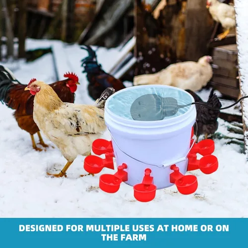 Miniatura 7 de Calentador de baño para pájaros descongelante de 250 W con revestimiento de teflón negro, calentador integral de aluminio fundido para ganado, aves