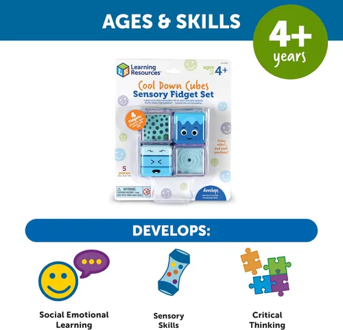Miniatura 5 de Learning Resources Cool Down Cubes Juego Sensorial de Juguetes de Jugar - Actividades de Rincón Tranquilo para Niños, Habilidades de Regulación