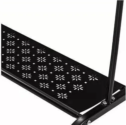 Miniatura 5 de Perchero de ropa de tubería industrial con ruedas con frenos, resistente soporte de metal resistente para ropa (A)