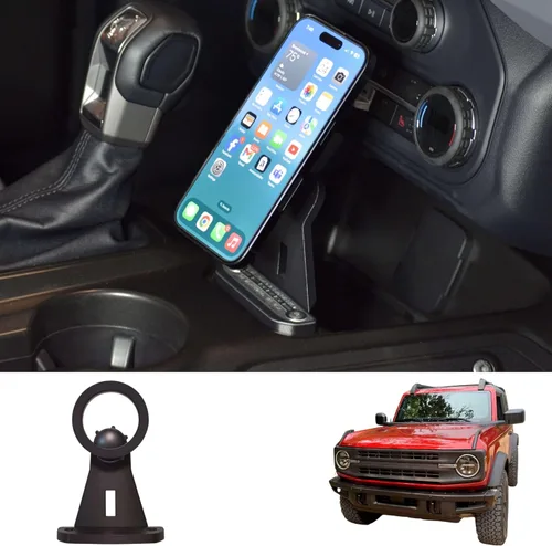 Soporte magnético para teléfono compatible con Ford Bronco 2021-2026 – Soporte de teléfono ajustable giratorio de inclinación de 360° para