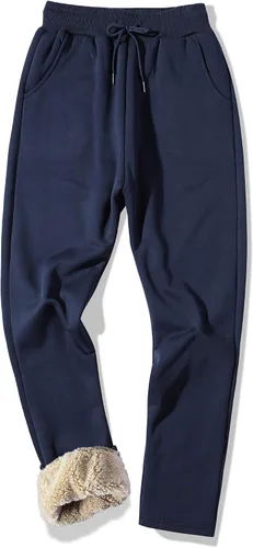 Miniatura 27 de MACHLAB Pantalones deportivos térmicos de forro polar para hombre, pantalones de chándal gruesos y cálidos para invierno