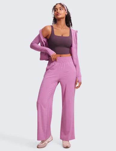 Miniatura 32 de CRZ YOGA Butterluxe Brasier deportivo de cuello cuadrado para mujer, estilo camiseta corta sin mangas, acolchado con soporte integrado para yoga
