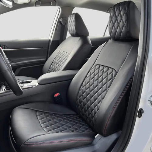 Miniatura 12 de Lord AutoFashion - Fundas de asiento para Toyota Tacoma 2016-2023 Turin Diamond de ajuste personalizado, impermeables, de cuero ecológico, diseño