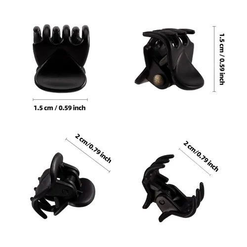 Miniatura 2 de 45 mini pinzas negras para el cabello, ideales para diseñar peinados de niños y adultos, decoración de moños, flequillo de pino, clips de sujeción