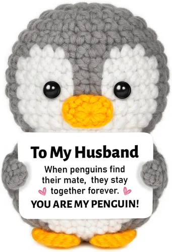 Miniatura 16 de Regalos para relaciones a larga distancia para novio, novia, amistad, regalos de Thinking of You para mejor amiga, pareja, pingüino de ganchillo