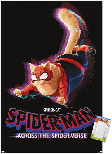 Marvel Spider-Man: Across The Spider-Verse - Póster de pared de una hoja de Spider-Cat, 22.4 pulgadas de largo x 14.7 pulgadas de ancho, paquete de