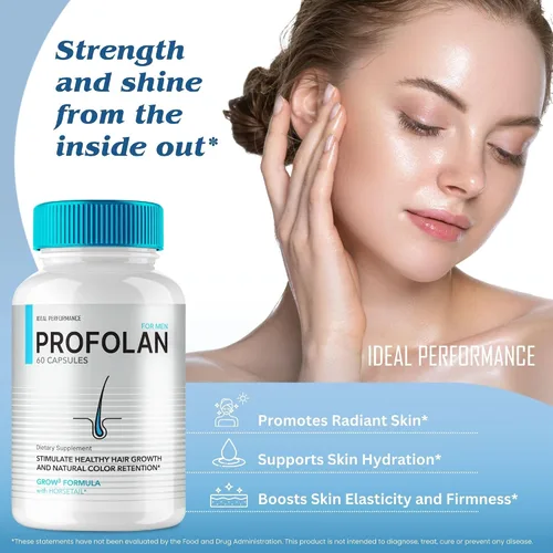 Miniatura 4 de Profolan cápsulas para el crecimiento del cabello, píldoras de suplemento Profolan, máxima fuerza, promueve un cabello más fuerte y grueso, combate