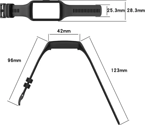 Miniatura 4 de Senter Correa de repuesto de goma suave de liberación rápida para Huawei Band 7 Smart Watch 2 unidades-b