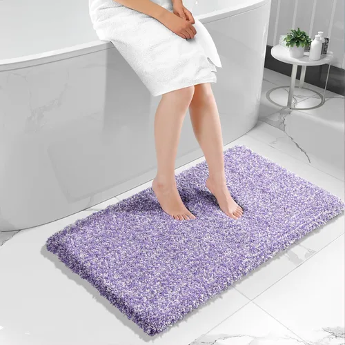 Miniatura 150 de Yimobra Alfombra de baño de felpa esponjosa, súper lanuda suave, cómoda, antideslizante, absorbente de agua, alfombra de baño de microfibra que se