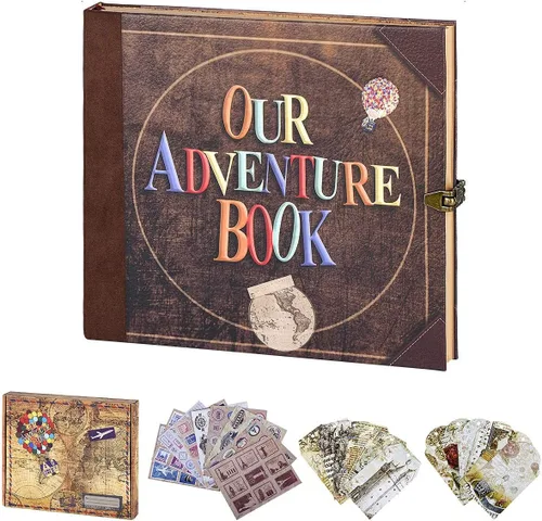 Nuestro diario de viaje de libro de aventuras, álbum de recortes vintage, diario de álbumes de recortes, diario basura, diario de recuerdo de estilo
