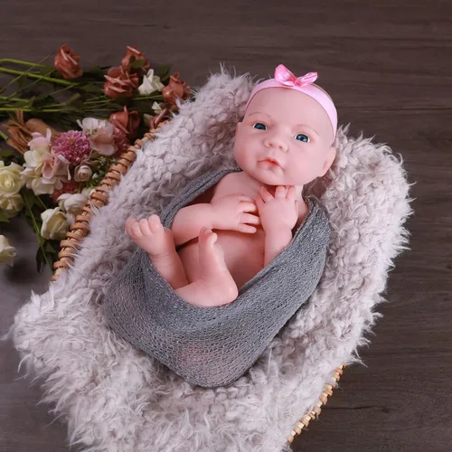 Miniatura 4 de Muñeca de bebé realista de silicona completa de 18.5 pulgadas, muñecas de bebé reborn realistas, juguete y coleccionable de niño calvo