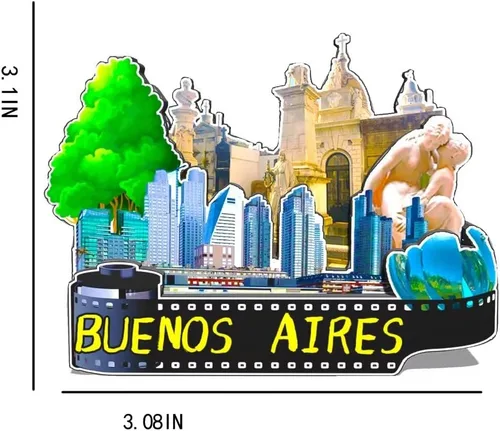 Miniatura 3 de Argentina Buenos Aires imán de nevera de madera 3D monumentos de viaje coleccionables recuerdos decoración hecha a mano -558