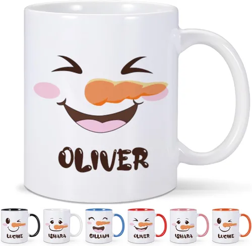 Miniatura 13 de Tazas de Navidad personalizadas, taza de café de Navidad personalizada con nombre inicial, taza de cacao caliente personalizada para niños, tazas