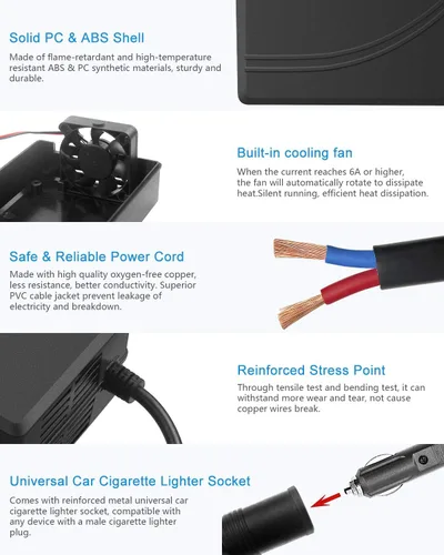 Miniatura 5 de ALITOVE Convertidor de 110 V a 12 V Convertidor de CA a CC Adaptador de fuente de alimentación de 12 voltios 15A 180W y cable de extensión