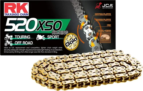 Miniatura 2 de RK Racing Chain BP520XSO-120 Negro/Acero 120 Link X Cadena de anillo con enlace de conexión