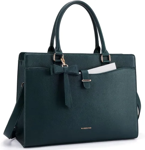 Miniatura 7 de Missnine Bolsa Tote para Laptop para Mujeres 15.6 Pulgadas, Bolsas de Trabajo de Cuero, Cartera de Computadora para Maestras, Maletín, Bolso de Mano