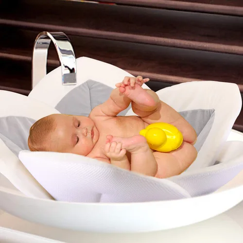 Miniatura 6 de Baño del bebé - Cojín de baño del bebé de la flor Estera de la bañera infantil para la bañera del fregadero - Gris2
