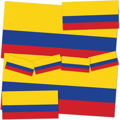 Desert Cactus Columbia - Calcomanía de bandera de país, paquete de 8 unidades en total con logotipo de niños, álbum de recortes, automóvil, ventana,