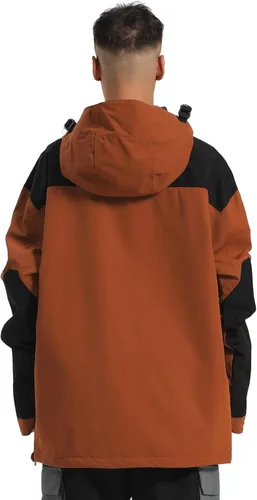 Miniatura 12 de GSOU SNOW Chaqueta de esquí para hombre, abrigo de nieve para snowboard, cálido, invierno, impermeable, con capucha