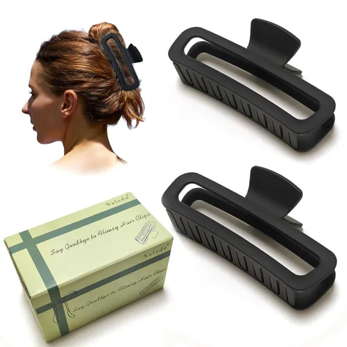 Miniatura 8 de Pinzas para el cabello de 5 pulgadas, irrompibles, cuadradas, rectangulares, color neutro, para cabello grueso y rizado, largo, para mujeres, A 5
