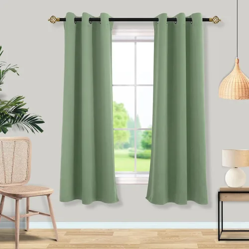 Miniatura 30 de Mrs.Naturall Cortinas Azul Real para Dormitorio, Cortinas Opacas Cortas Medianas Azul Cobalto para Cocina Decoración de Habitación de Adolescentes