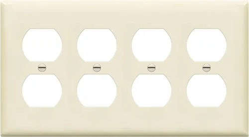 Miniatura 19 de enerlites Duplex placa de pared de salida, 1 – 4 Gang policarbonato, tamaño estándar, irrompible – Color Blanco..., Blanco