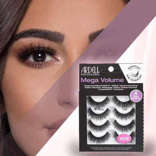 Miniatura 5 de Ardell Pestañas de aspecto natural Mega Volume, 252 – Volumen completo, pestañas postizas de larga duración para un aspecto impecable, 4 pares Mega
