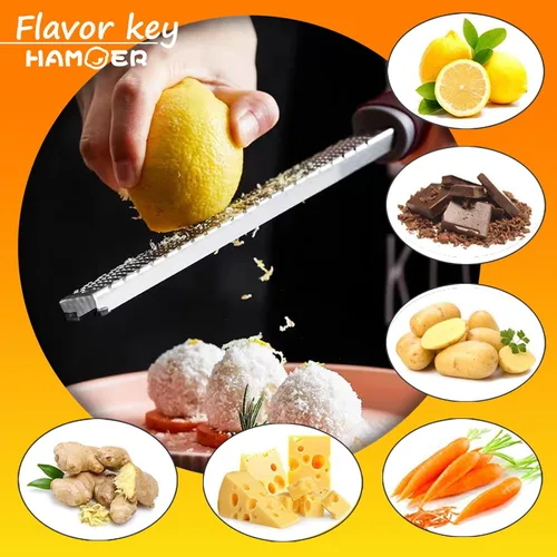 Miniatura 3 de Zester Rallador y cuchillo de canal, juego de herramientas de barra de cocina para queso parmesano, limón, ajo, nuez moscada, chocolate, cítricos