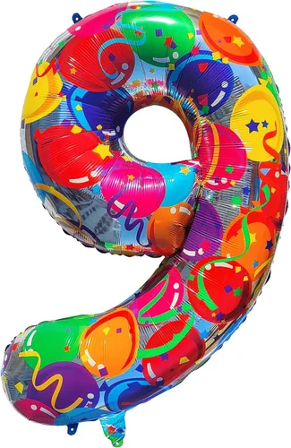 Miniatura 14 de Globos del número 0, globos arcoíris cero para decoraciones de cumpleaños de 10, 40 pulgadas, globos de neón grandes números 20, globos iridiscentes