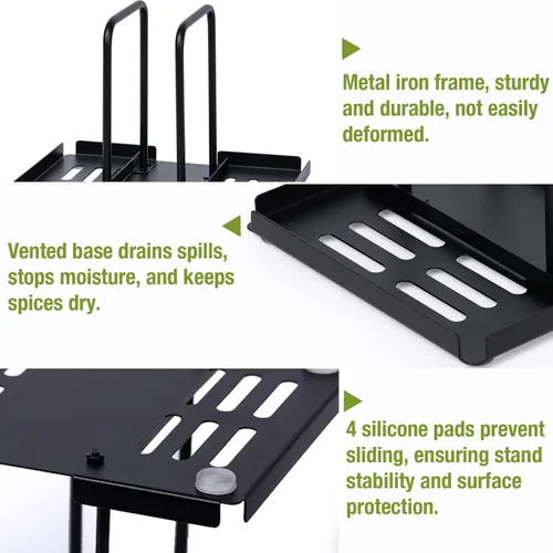 Miniatura 3 de Servilletero para mesa, servilletero de metal con almacenamiento de salero y pimienta, dispensador de servilletas de papel para cocina, dispensador