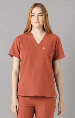 Miniatura 7 de Mediclo Sal Essential - Camiseta médica para mujer, respetuosa con el medio ambiente, sostenible, con cuello en V, bolsillo en el pecho, ropa