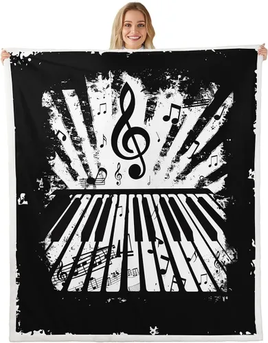 Miniatura 27 de Cowboy Boots Blanket Bohemia Musical Guitar Throw Blanket for Kids Western Rustic Cowgirl Super Soft Wrinkle Sherpa Blanket Music Notes Print 40x50
