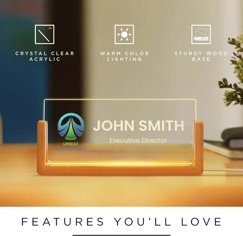 Miniatura 5 de Placa de Nombre Personalizada para Escritorio de Negocios, Regalo de Oficina Personalizado para Compañeros de Trabajo, Gerente, Jefe, Placa de Logo
