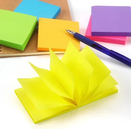 Miniatura 6 de Notas adhesivas emergentes de 3 x 3 pulgadas, colores brillantes, autoadhesivas, 24 blocs por paquete, 70 hojas/bloc, total de 1680 hojas 24