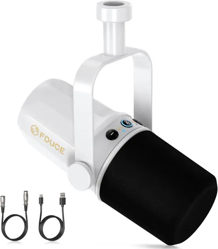 Miniatura 12 de FDUCE SL40 - Micrófono dinámico USB/XLR para podcast, juegos, transmisión en vivo y grabación, con salida de auriculares incorporada, botón